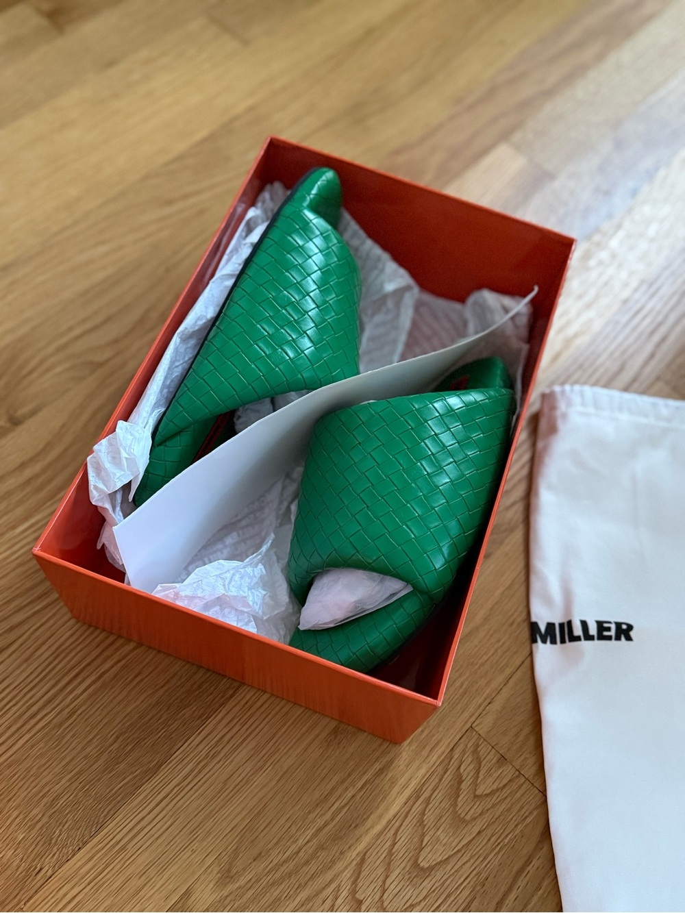 Simon Miller Woven Bubble Slide in Gummy Green